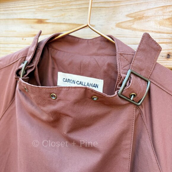 Caron Callahan Sarafina Trench Coat Claret Maroon One Size Small Medium‎ Large - Picture 6 of 16